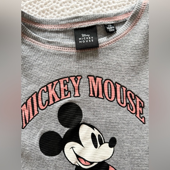 Disney Mickey Mouse Thermal Ribbed Crop (Size XS) - Picture 2 of 3